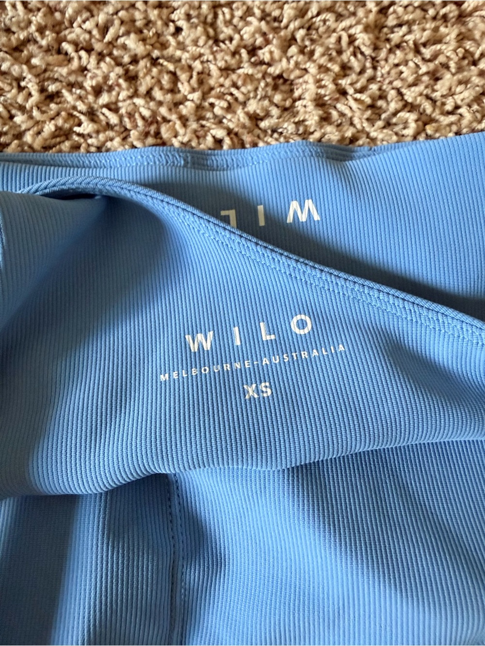 WILLO One-Shoulder Crop Top and High-Waist Leggings Set - Blue - Picture 4 of 5